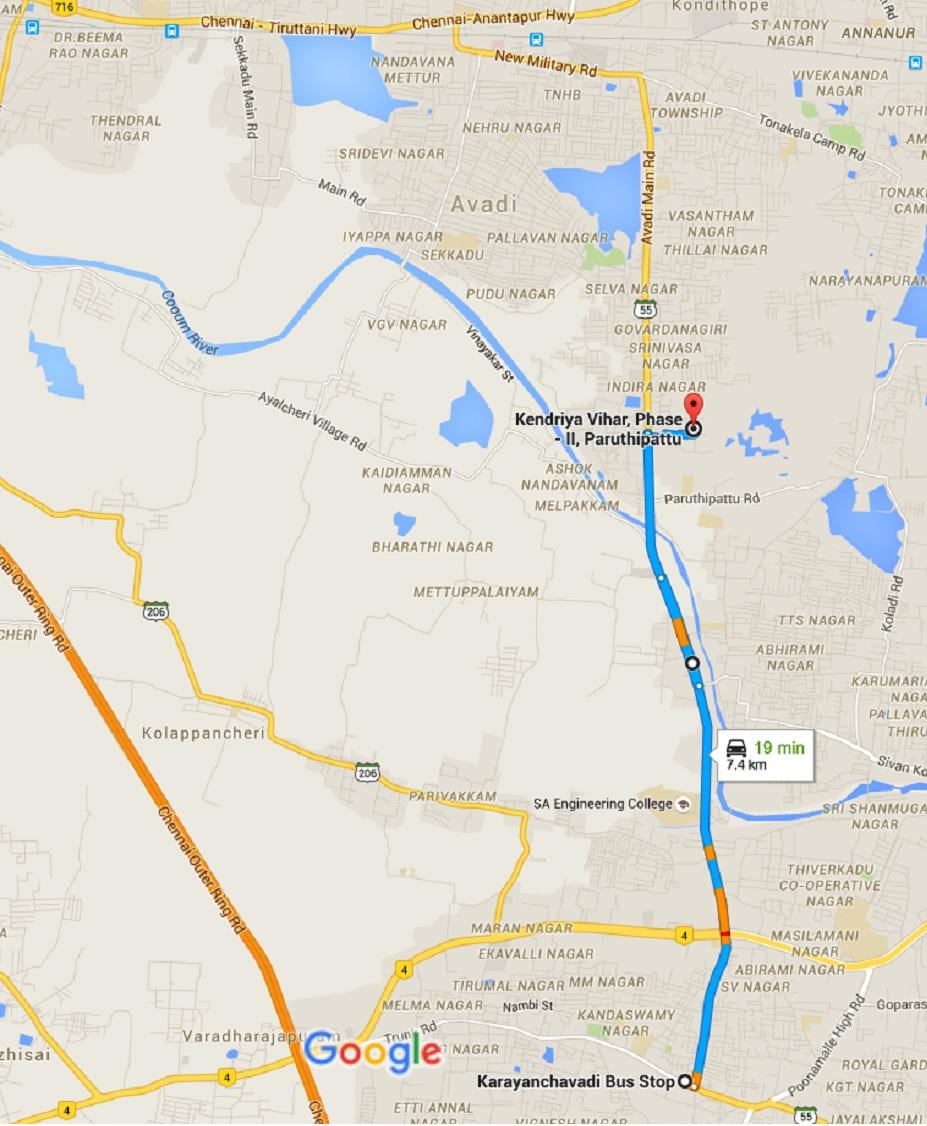 Chennai Avadi karte