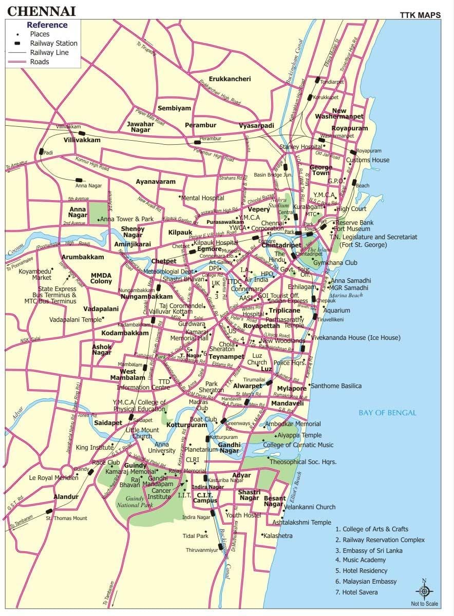 ceļu karte Chennai