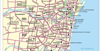 Karte Chennai city