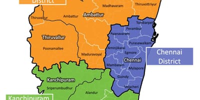 Karte Chennai rajons