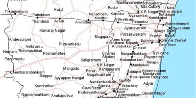 Chennai karti ar virzienos